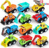 JOYIN 12-Piece Mini Construction Car Set, Plastic Non-Riding Toy Vehicle for Imaginative Play and Parties