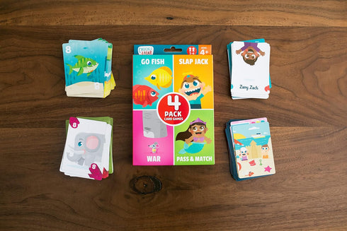 Chuckle & Roar Classic Card Games 4pk, Family Game Night for Ages 4 and Up