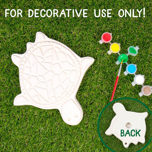 6 8+ Creative Roots Mosaic Turtle DIY Stepping Stone Kit, Includes Ceramic Stone & Vibrant Paints for Kids Ages