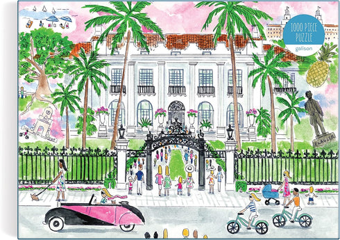 Galison 1000 Piece Puzzle: Michael Storrings A Sunny Day in Palm Beach - Beautiful & Fun for Adults