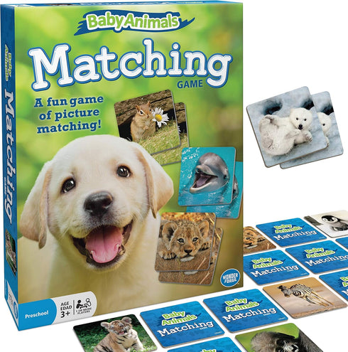 Wonder Forge Baby Animals Matching Game - Fun & Educational Memory Booster for Ages 3 to 5 - Ideal Easter Gift
