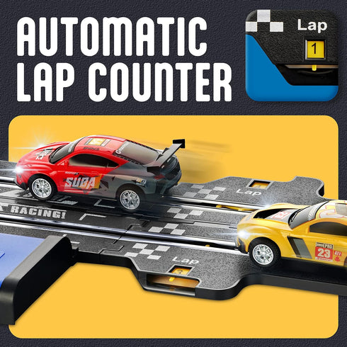 Atlasonix Slot Car Race Tracks Sets, Electric Race Car Track, Dual Electric Race Track for Girls & Boys Age 5+
