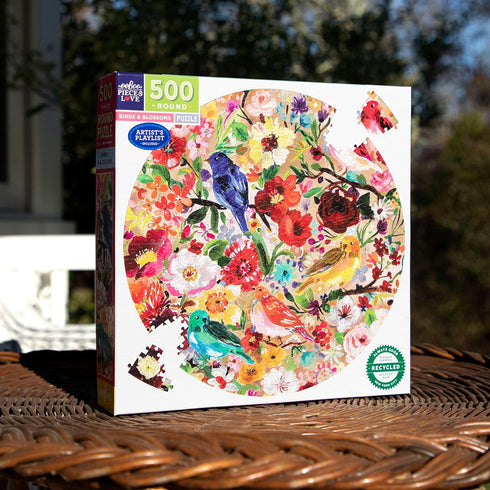 500 23" eeBoo Piece Puzzle - Moth Jigsaw Puzzle for Adults, Circular with Diameter Made with Recycled Board