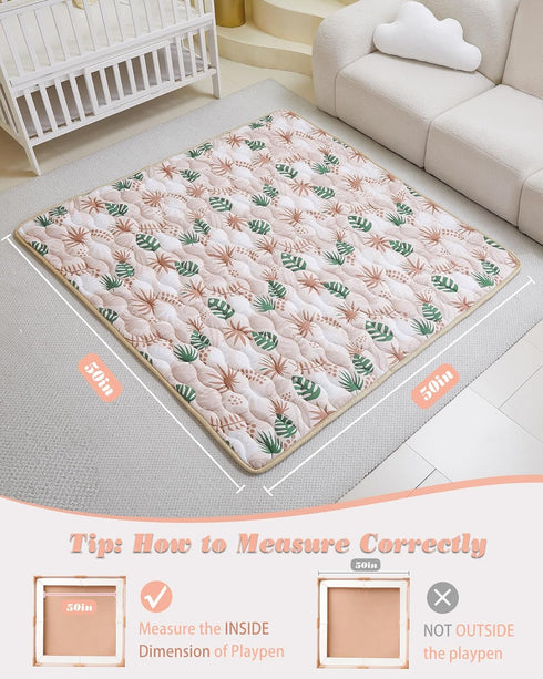 50x50 Inch Viviland Baby Mats for Floor, Playpen Mat, Thick Cushioning Padding Playmat for Baby and Toddlers Infants