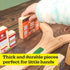 20 Set Community Pc Wooden City Play - Wooden Town Buildings and Street Signs for Play Mats, Toy Cars and Trains