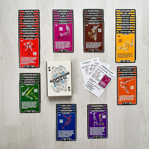 Suspension Exercise Cards for All Trainers, Bodyweight Resistance Workout Game, Video Instructions Included