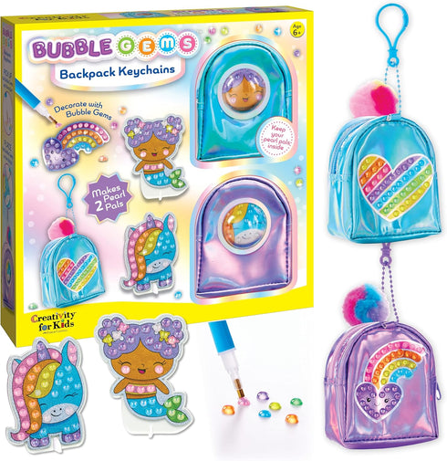 Creativity for Kids Bubble Gems Backpack Keychains - DIY Diamond Art Kits