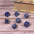 Amogeeli 7pcs Sodalite Hand-Carved Crystal DND Dice Set, Stone Polyhedral Rolling Kit for RPG MTG COC Table Game
