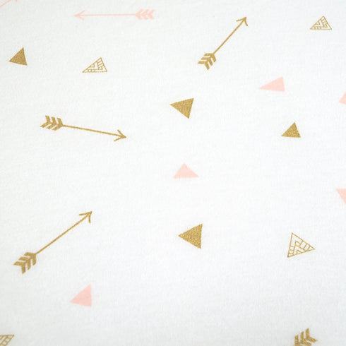 American Baby Company 100% Natural Cotton Fitted Crib Sheet 52" x 28" - Soft, Hypoallergenic, Sparkle Gold and Pink