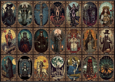 Horror Tarot Cards Puzzles for Adults 1000 Pieces and up, PICKFORU Halloween Puzzle as Horror Present, Scary Skull Puzzle as Home Decor