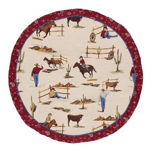 Sweet Jojo Designs Tan and Red Cowboy Playmat Tummy Time Baby and