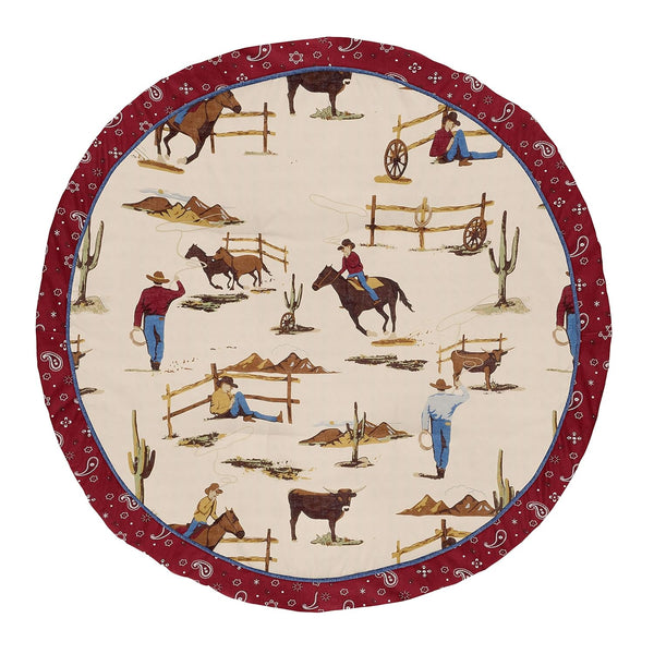 Sweet Jojo Designs Tan and Red Cowboy Playmat Tummy Time Baby and