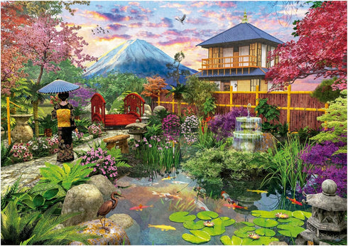 Educa 1500 33,46" 23,62". 14 (19937) - Japanese Garden | Piece Puzzle for Adults. Measurements: x Years Old