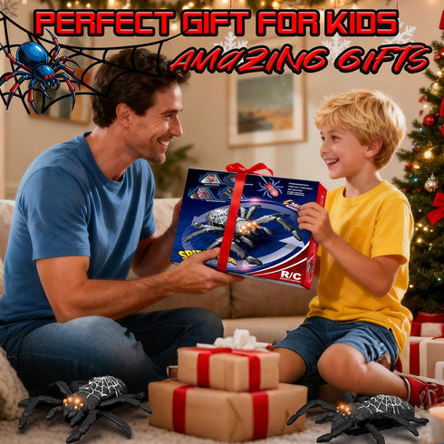 Walls&Ceilings|360Stunts, 2.4GHz 3-12 Wall Climbing Remote Control Spider Robot Toys, Climbs Remote|Gifts for Kids Year