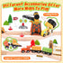 Set 102-Piece 3-8, Playset Wooden Train for Toddlers Kids Ages Double-Sided Expandable Train Track with Puzzles