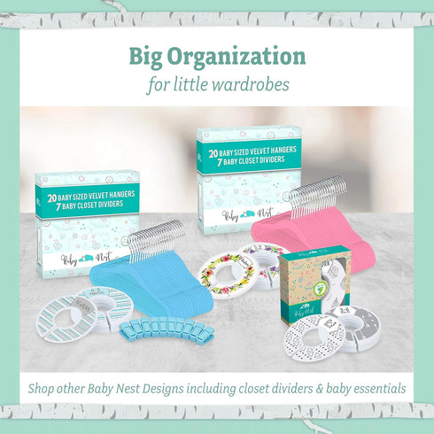 Baby Nest Designs Closet Dividers for Baby Clothes, 7X Size Age Dividers from Newborn to 24 Months