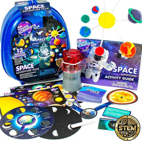 Space Adventures Pack STEM Kit, 13 Educational Activities, Multi Color, Includes Reusable Backpack & More (204755)