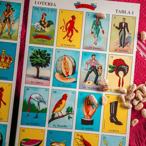 Needzo Jumbo Cards Loteria Mexicana, Authentic Spanish Game Set, 10 Cards, 14 x 9 Inches