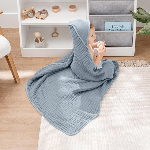 2-Pack, 32 32 Inch 6 100% Comfy Cubs Hooded Baby Towel Large x - Layer Muslin Cotton for Babies, Toddlers and Kids