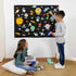 Solar System for Kids with 61 Felt Figures - BONNYCO Space Montessori Toys for Girls Boys Birthday Gifts