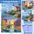WSCXSC 2 Pack 500 500 500 Pieces Puzzle for Adults,Beach Jigsaw Puzzles Pieces City Building Puzzles Scenery Puzzle