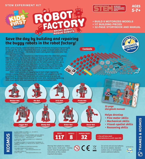 8 Thames & Kosmos Kids First Robot Factory: Wacky, Misfit, Rogue Robots STEM Experiment Kit | Hands-on Model Building