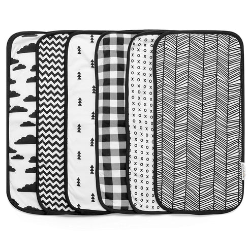 BaeBae Goods 21"x10" 6 Pack Burp Cloths for Baby Boy & Girl - Ultra Absorbent Burping Rags - Anti Shrink Unisex Burpy