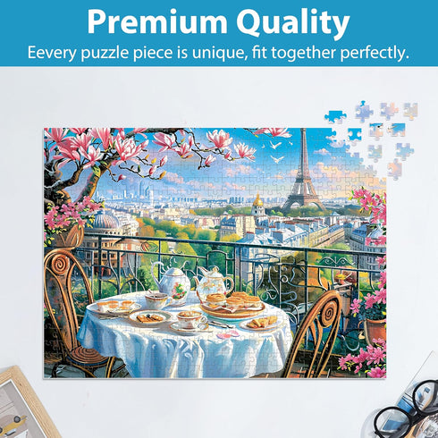 Eiffel Tower Paris Puzzles for Adults 500 Pieces, No Dust, Perfect Fit, Challenging Family Activity, Great Gift Idea