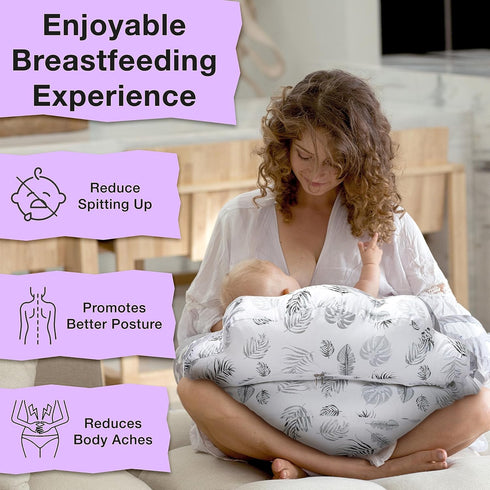 PILLANI Nursing Pillow & Diaper Bag Combo - Perfect Baby Shower Gift