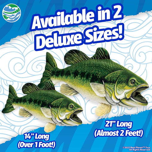 14") (14.25" Real Planet Fishing Stuffed Animal - Sockeye Salmon Trout Bass Plush Stuffed Toy for Kids, Fishing Gifts