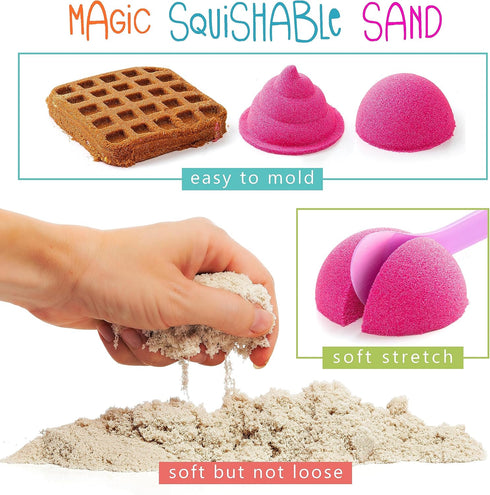 29 9 1.7 LB 3-5 Kipipol Sensory bin - pcs Ice Cream Toy Shop Play Sand Kit with Ice Cream Sand Toys, Moon Sand