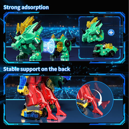 6-in-1 Set,STEM 3 4 5 6 7 8 9 10 Eohemeral Dinosaur Transforming Robot Toys Toy Combine Dinosaur Transform into