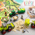 59 2.2 LB 3 5-7, 3-4 PCS Farm Sensory Bin - Sandbox with Lid, Sensory Sand Kit for Boys, Toddler Farm Toys, Take Apart