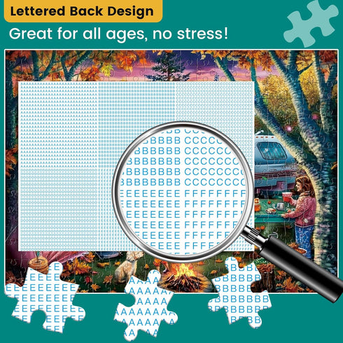 300 8-10 10-12,Challenging Women,20.5*15In Piece Puzzle for Adult,Fall RV Camping Puzzle for Kids Adults Seniors,Jigsaw