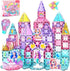 Magnetic Tiles Unicorn Building Toys Set with 4 Dolls, Princess Magnetic Blocks