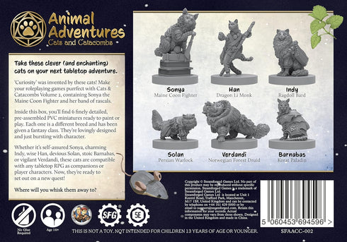 Steamforged Games Animal Adventures: Cats and Catacombs Questing Tooth and Claw Roleplaying Miniatures Volume 2