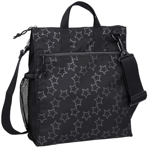 Lassig Casual Buggy Diaper Bag Reflective Star Black with Stroller Hooks