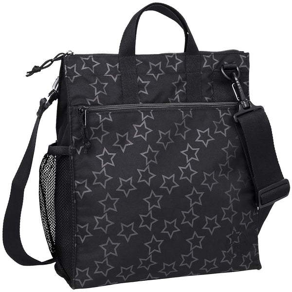 Lassig Casual Buggy Diaper Bag Reflective Star Black with Stroller Hooks