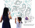 Vectorcloud Washable Coloring Poster, Jumbo XXL 54" x 40", Reusable, Tear & Wrinkle Resistant, Coloring Mat (Dinosaurs,
