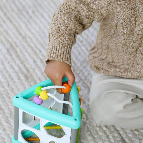 Infantino Activity Triangle & Shape Sorter with 4 Shapes, Bendy Bars, Maze Tracks for Infants & Toddlers 6M+