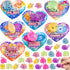 JOYIN 28 PCS Valentines Day Gift Cards with Glitter Mochi Squishy Toys,