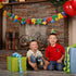 Aliza Premium Party Supplies 7-feet Building Block Birthday Party Supplies Banner by Aliza | Baby Boy Toddler Kids