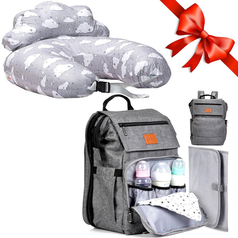 PILLANI Baby Shower Gifts: Nursing Pillow for Breastfeeding & Diaper Bag -