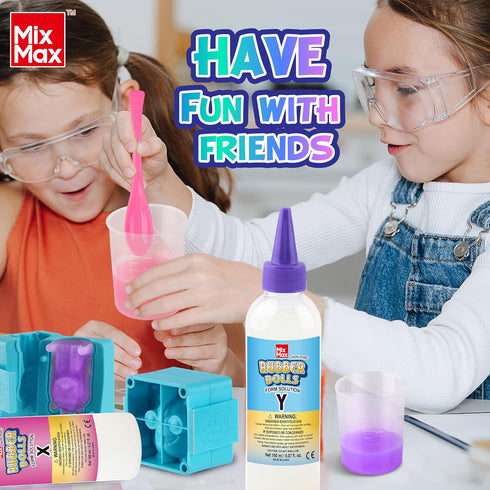 MixMax 6 Packs 6-12 Make Your Own Squishies Toys, Rubber Dolls Making Kit for Kids Glow Jumbo Glitter Silicone Squishy