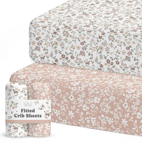 Crib Sheets Neutral - Fitted Baby Crib Sheets Bed for Girl Boy