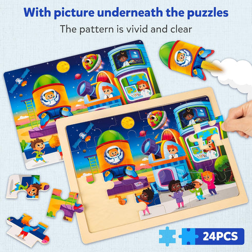 Box(12.2 9.4 3-5, 4-6, SYNARRY Large Space Planets Solar System Wooden Puzzles for Kids Gift * in), Puzzles