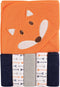 Luvable Friends Unisex Baby Hooded Towel with Five Washcloths, Boy Fox, One Size