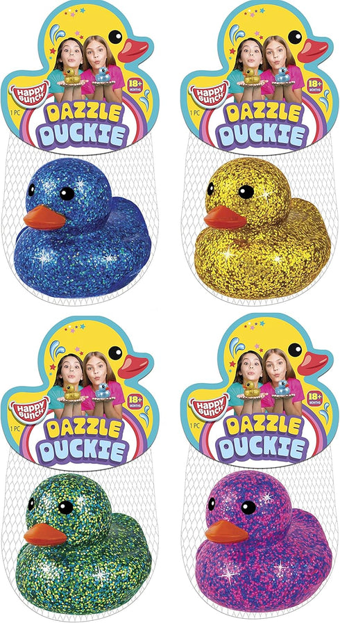 (4 4343-4s JA-RU Giant Glitter Rubber Ducks Rubber Duckies Assorted) Baby Bath Toys & Pool Beach Essentials. Stress