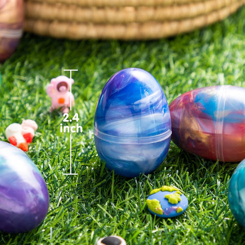 24 3+ Packs, JOYIN Pcs Galaxy Slime Eggs with Toys, Unscented, Multi-color, Easter, Space Theme, Years, Small, Multi