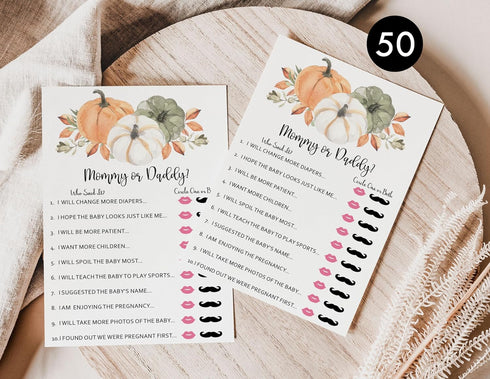 All Ewired Up 50 Baby Shower Game - Who Said It? Mommy or Daddy? Fun Activity Cards for Gender Neutral